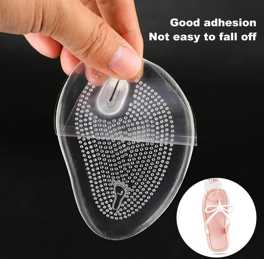 Teenslippers Dames Siliconen Teenbescherming Comfortabele Flipflops Ademend Kussen Ondersteuning voor Voeten 4 Paar Inlegzolen