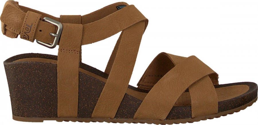 Teva Mahonia Wedge Cross Strap Sandaal Dames Bruin