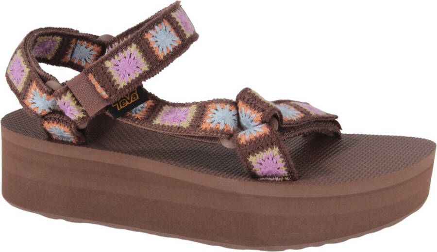 Teva FLATFORM UNIVERSAL CROCHET Dames Sandalen Bruin Roze