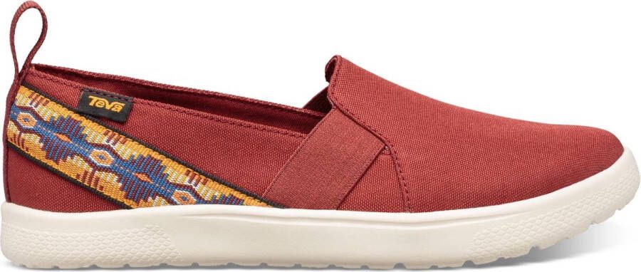 Teva Instappers Vrouwen rood geel wit