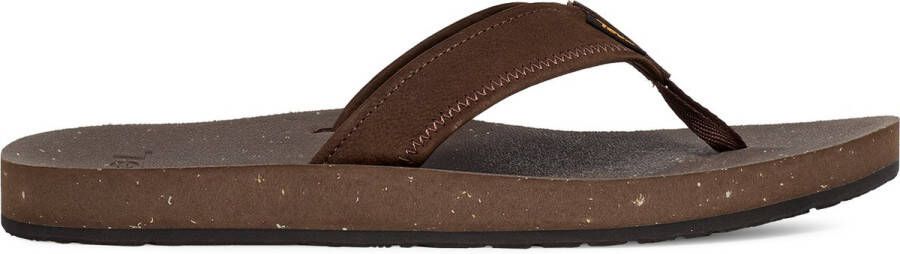 Teva M REFLIP LEATHER CHOCOLATE BROWN Heren Slippers CHOCOLATE BROWN