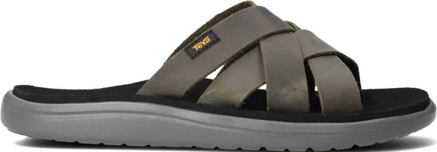 Teva Voya Slide Leather M Dark olive Schoenen Slippers Slippers