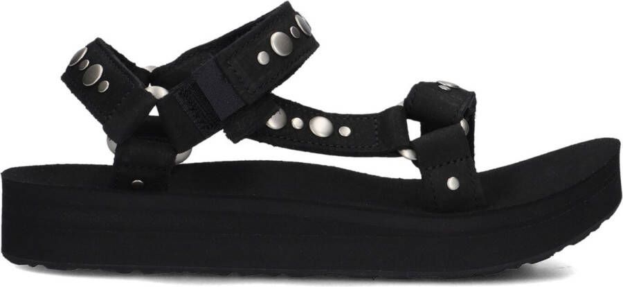 Teva Dames Platte sandalen Midform Universal Studded Zwart Leer Normale zool