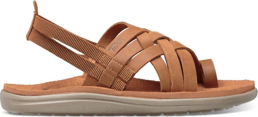 Teva Voya Strappy Leather Sandaal Dames Bruin Schoenen