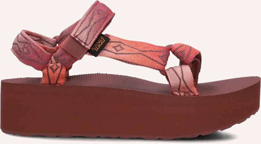 Teva Flatform Univeral Sunscape Sandalen Dames Rood
