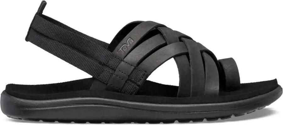 Teva Voya Strappy Leather Dames Wandelsandalen Zwart