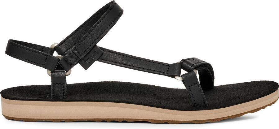 Teva W Original Universal Slim Lea Sandalen Dames Zwart