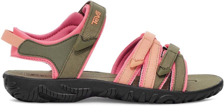 Teva Tirra sandalen olijfroen zalm Groen Meisjes Textiel Meerkleurig 38 39 - Foto 2