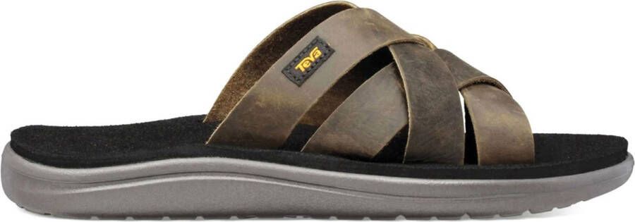 Teva Voya Slide Leather M Dark olive Schoenen Slippers Slippers