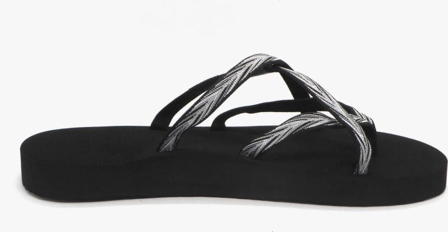 Teva W OLOWAHU PALMS BLACK WHITE Dames Slippers PALMS BLACK WHITE