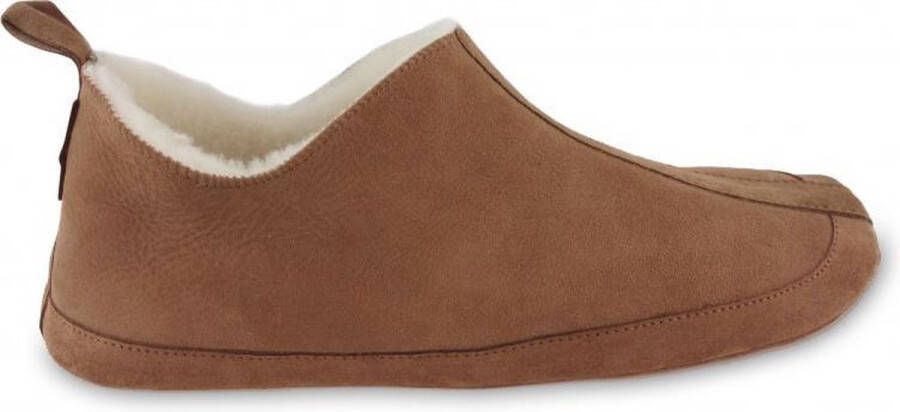 Texelana sloffen en pantoffels voor dames & heren pantoffel van schapenvacht model Katja cognac