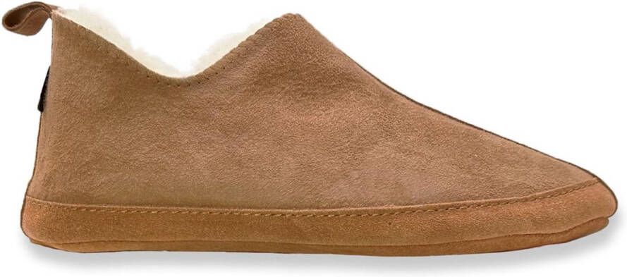 Texelana sloffen en pantoffels voor & -dichte pantoffel van schapenvacht model Katja cognac