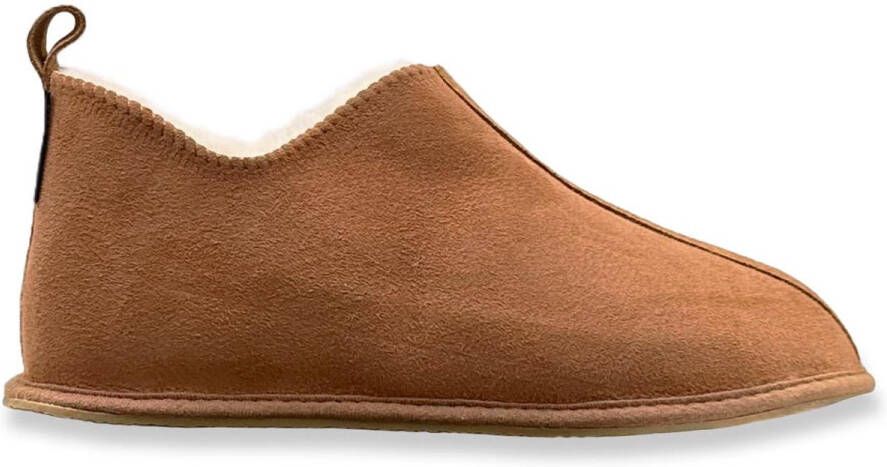 Texelana sloffen en pantoffels voor & -dichte pantoffel van schapenvacht model Katja cognac
