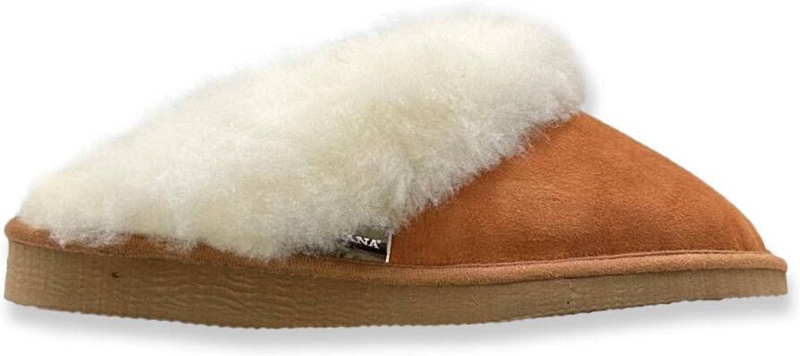 Texelana wollen sloffen en pantoffels voor & instapper slipper van schapenvacht met bontrand model Tara - Foto 3