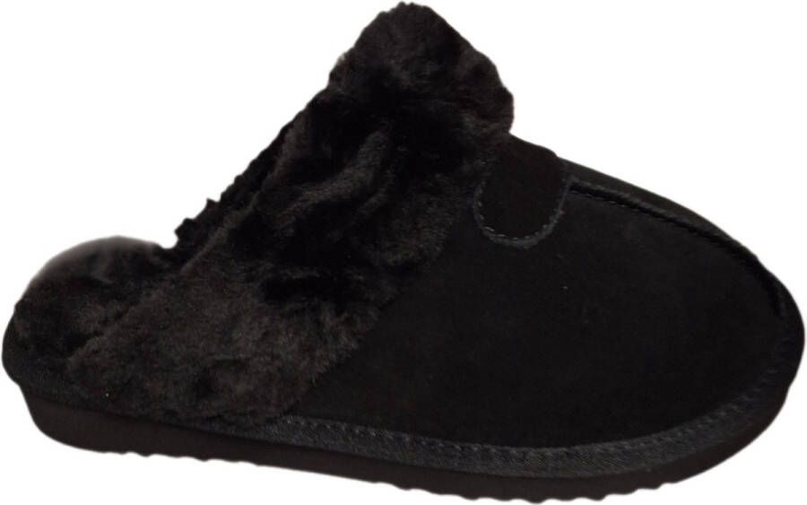 THE BOOTS MADEL-INSTAP PANTOFFEL- FAKE SUEDE BLACK-TEDDY VOERING