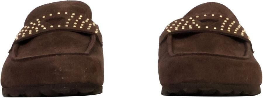 The Divine Factory Noga Gassirette leren mocassin-pantoffels met studs