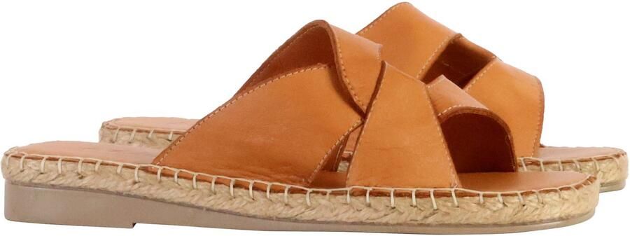 The Divine Factory TDF Alénoa leren platte sandaal