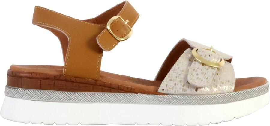 The Divine Factory TDF Alénoa leren platte sandaal