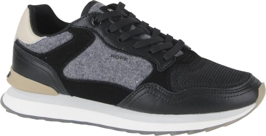 Hoff Zwart-Grijze Suede Sneaker met Uitneembare Binnenzool Zwart Dames - Foto 3