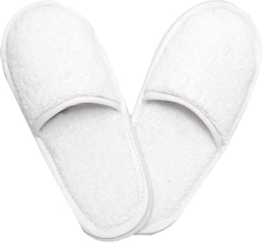 The One towelling Pantoffels 42 44 Badstofslippers 400 gr m² 100% Gekamd katoen -Wit
