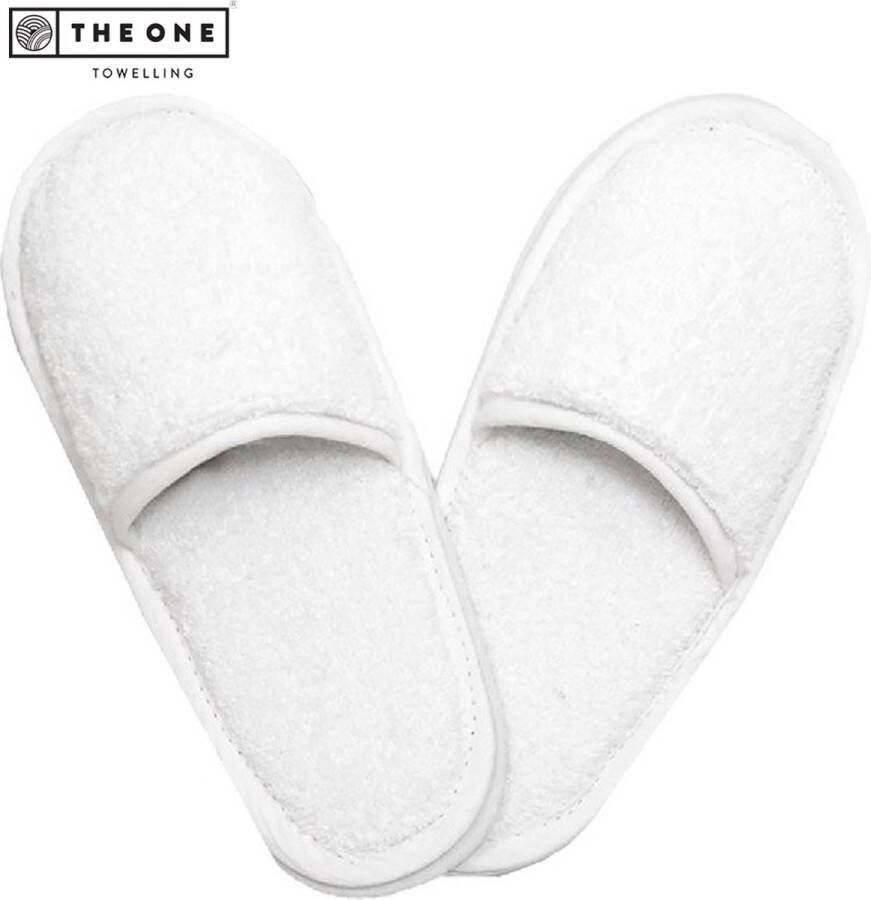 The One towelling Kinder Pantoffels 30 32 Badstofslippers 400 gr m² 100% Gekamd katoen Wit