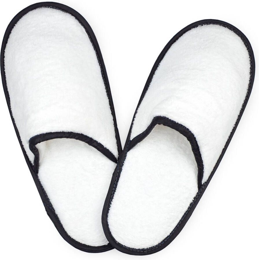 The One towelling Slippers 42 44 White Black 100% katoen velour T1-Slipper