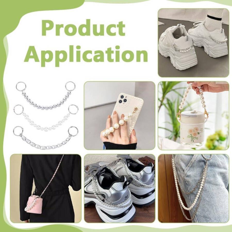 TheLau Schoenbedels Kettingen in 3 Stijlen voor Sandalen Set van 6 Platina 23