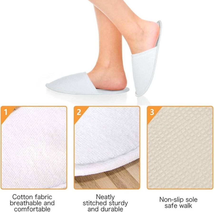 TheLau Wegwerpschoenen Gastenpantoffels Unisex Set van 3 Wit