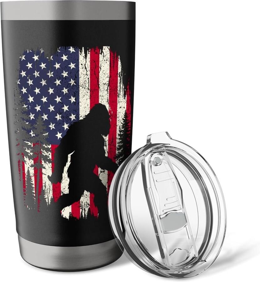 Thermobeker met Amerikaanse vlag Bigfoot