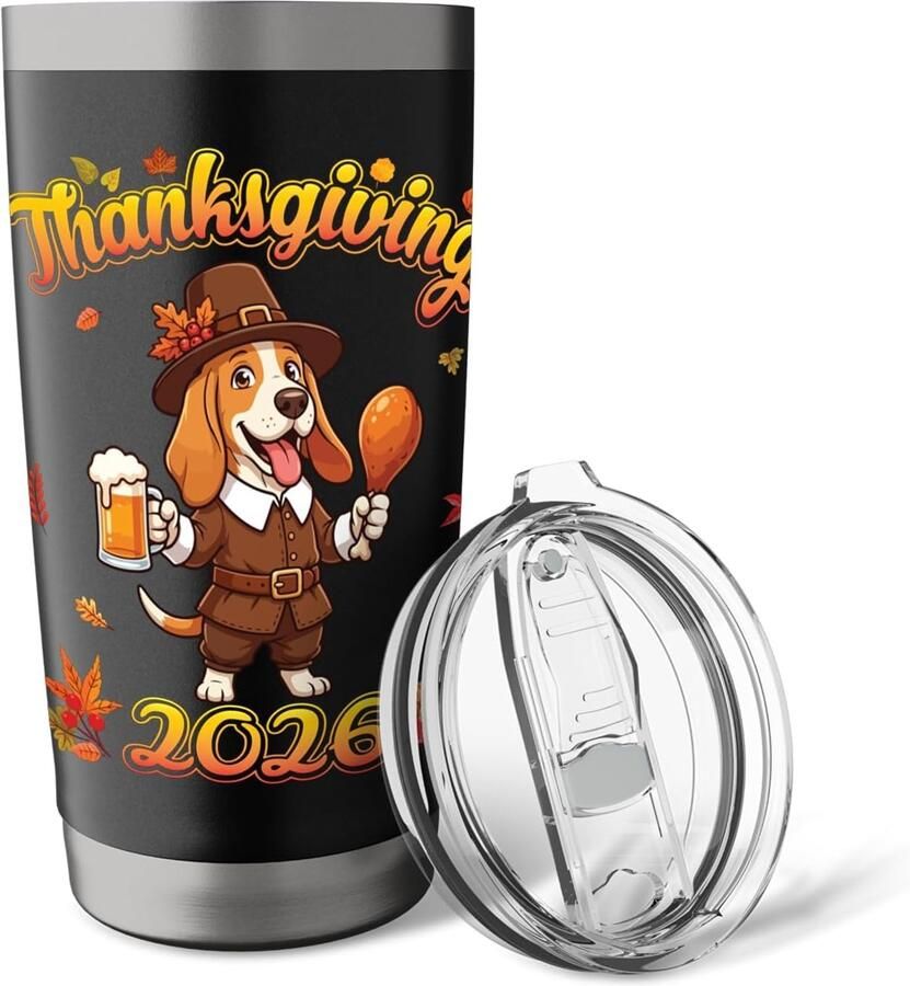 Thermobeker met Basset Hound-ontwerp