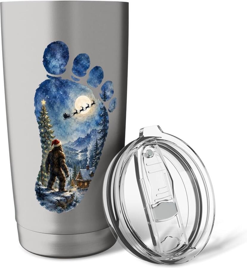 Thermobeker met Bigfoot-afdruk