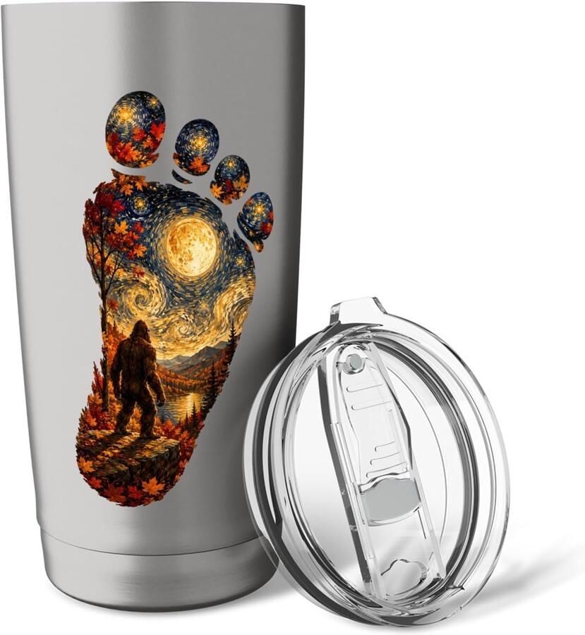 Thermobeker met Bigfoot-afdruk