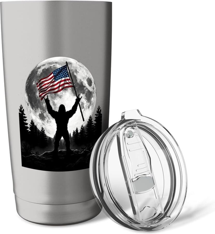 Thermobeker met Bigfoot en Amerikaanse vlag 4 juli