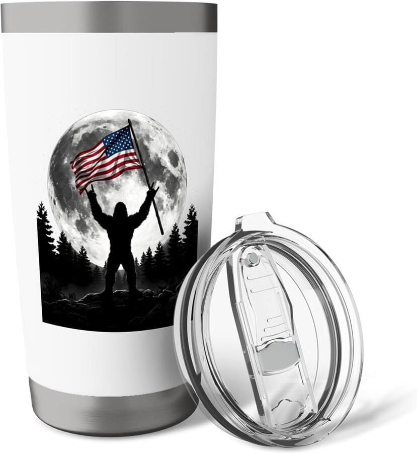 Thermobeker met Bigfoot en Amerikaanse vlag 4 juli