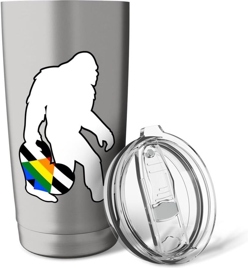 Thermobeker met Bigfoot en regenboogvlag