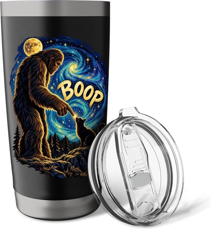 Thermobeker met Bigfoot en sterrenhemel