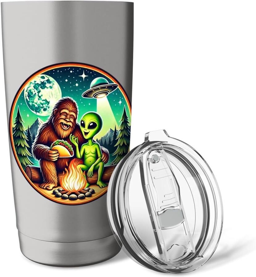 Thermobeker met Bigfoot en UFO dubbelwandig