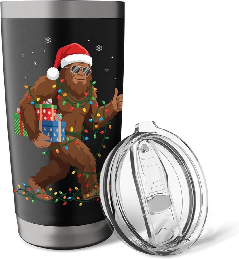 Thermobeker met Bigfoot Kerstthema