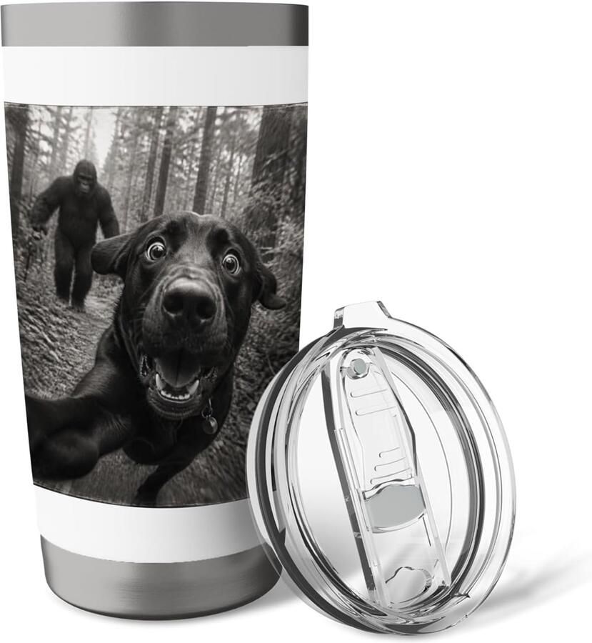 Thermobeker met Bigfoot Labrador dubbelwandig RVS