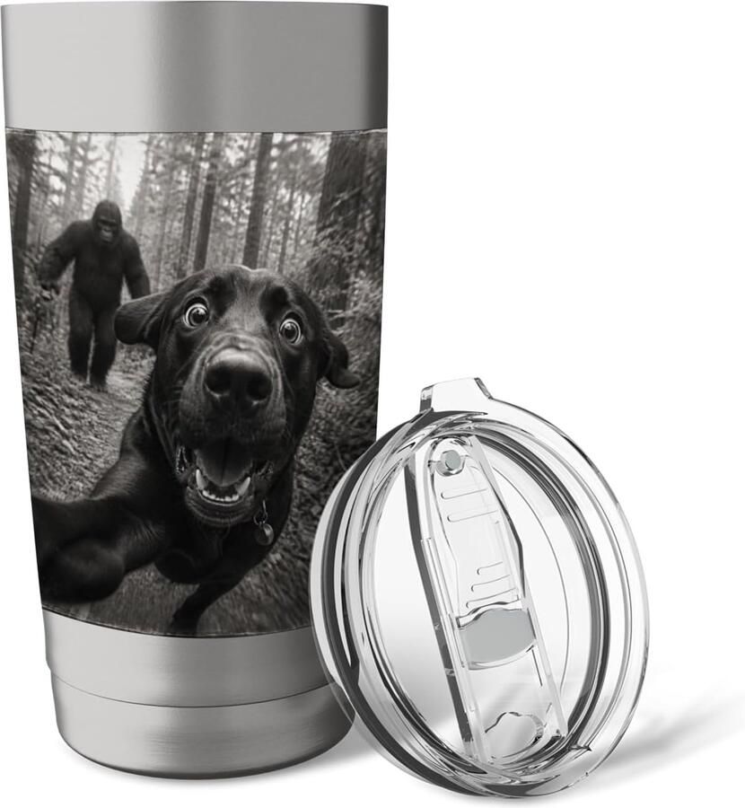 Thermobeker met Bigfoot Labrador dubbelwandig RVS