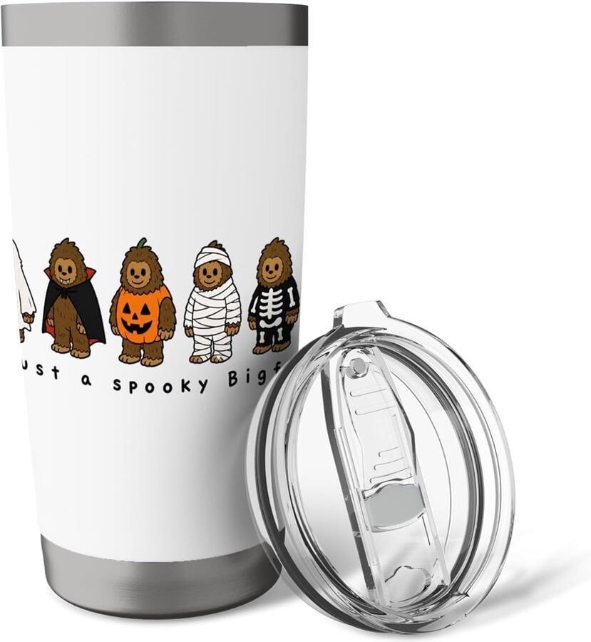 Thermobeker met Bigfoot-ontwerp voor herfst en Halloween