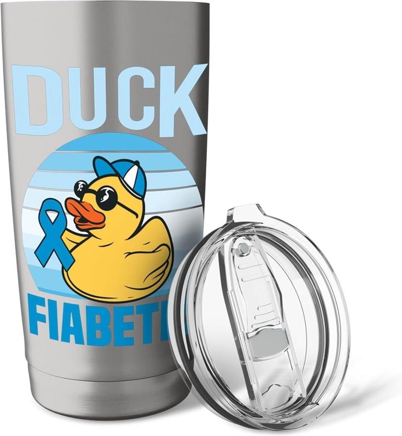 Thermobeker met blauw lint