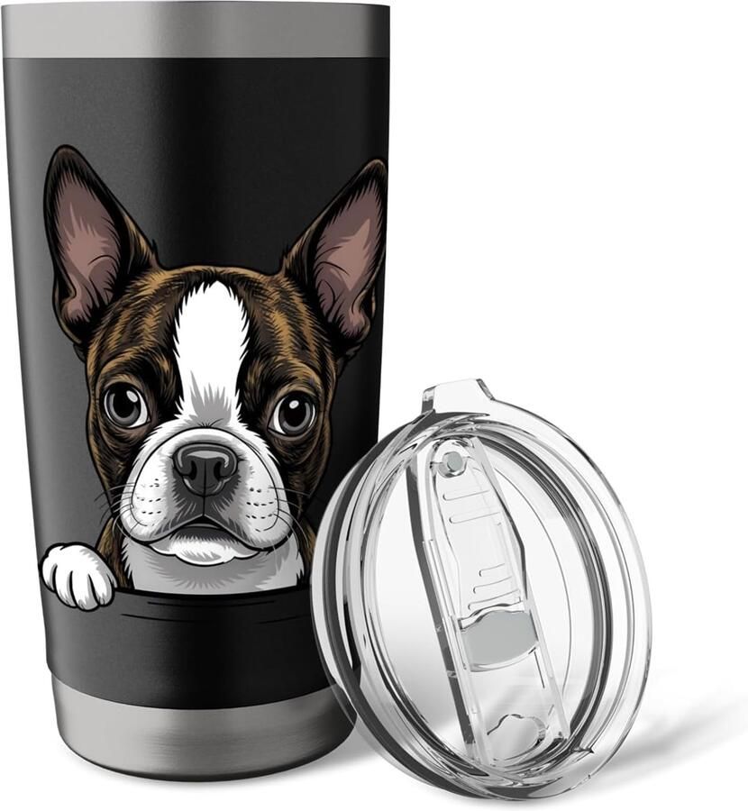 Thermobeker met Boston Terrier