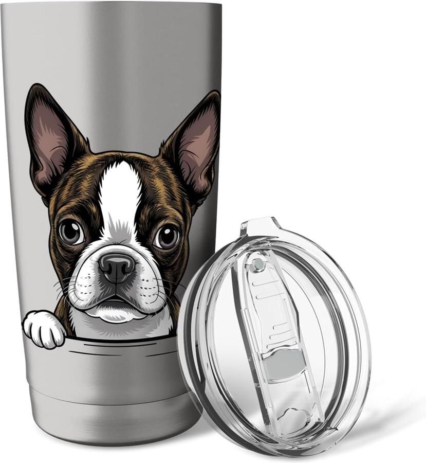 Thermobeker met Boston Terrier