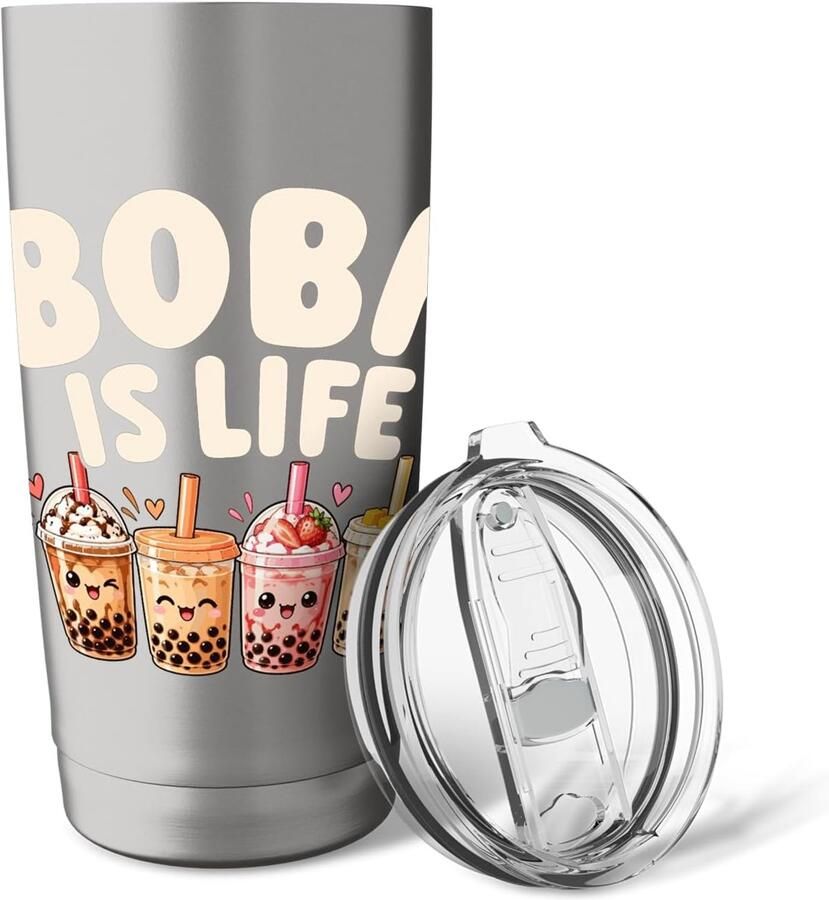 Thermobeker met bubbeltjes thee