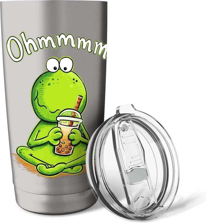Thermobeker met bubble tea kikker