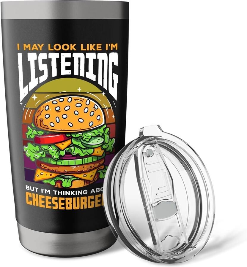 Thermobeker met cheeseburgerprint