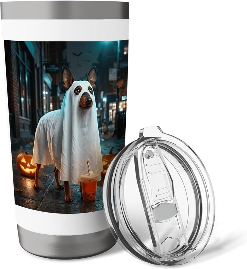 Thermobeker met Dackel- en Halloween-design