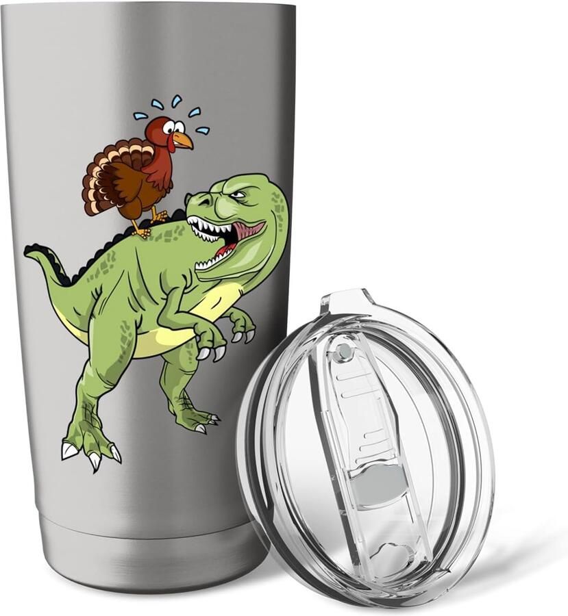 Thermobeker met dinosaurus en kalkoen