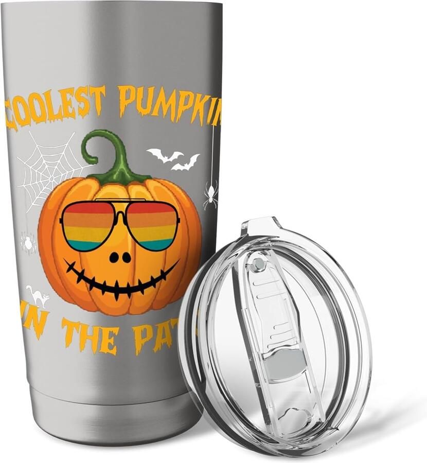 Thermobeker met dubbele wand Halloween pompoen